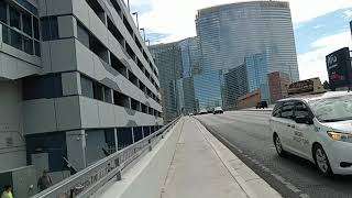 LAS VEGAS. NV. WALKING HARMON AVE THE BACK SIDE OF ARIA AND VDARA HOTELS FROM POLARIS AVE 2022