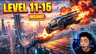 Impossible Car Stunts Level 11-15 🚗💥 Insane Mega Ramp Challenge | MadMax Rides