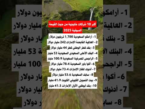 أكبر 10 شركات خليجية من حيث القيمة السوقية 2025