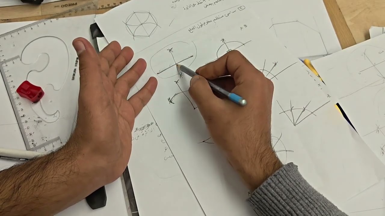  ليلة الامتحان في الانجاز (رسم هندسي 📐📏)