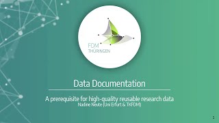 Famous Data documentation as a prerequisite for high-quality reusable research data (Coffee Lecture) Profile