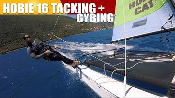 Hobie 16 Sailing Tutorial, multi cam with live commentary, trouble shooting tacking from the trapeze