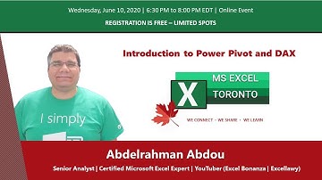 MS Excel Toronto   Introduction to Power Pivot and DAX   Abdelrahman Abdou