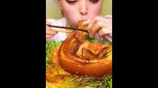 Chinese Mukbang ASMR braised pork and hot spicy cabbage