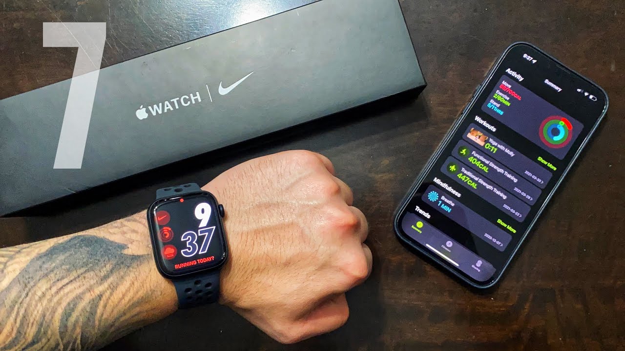 Apple Watch Series 7 NIKE EDITION Unboxing and Setup (Midnight)