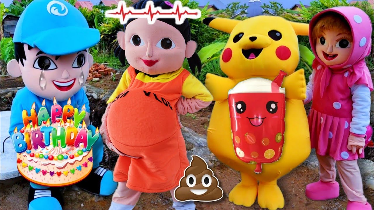 Drama Badut Lucu SquidGam Jagain Bayi Cocomelon Nangis Kejer Boboiboy Jual Es Krim, Pop Light, Balon