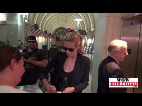 Heidi Klum arrives back at LAX after a trip to New York