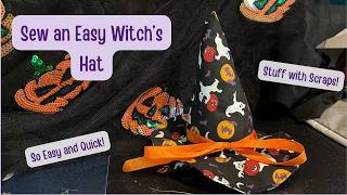 FREE Halloween Witch Hat Sewing Pattern  | Easy Stuffed Witch Hat Decoration | Fun Halloween DIY