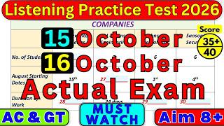 15, 16 & 17 October 2026 Real IELTS Listening Practice Test 2026 With Answers | IELTS PRACTICE