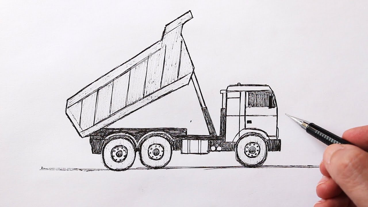 simple dump truck drawing