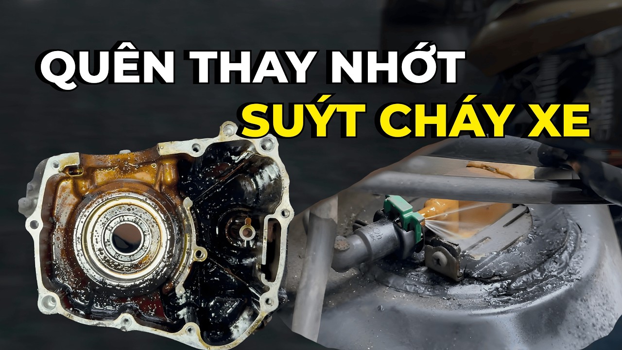 PCX 125 HẾT NHỚT DẪN ĐẾN LÚP BÊ & BỂ BƠM XĂNG SUÝT CHÁY XE