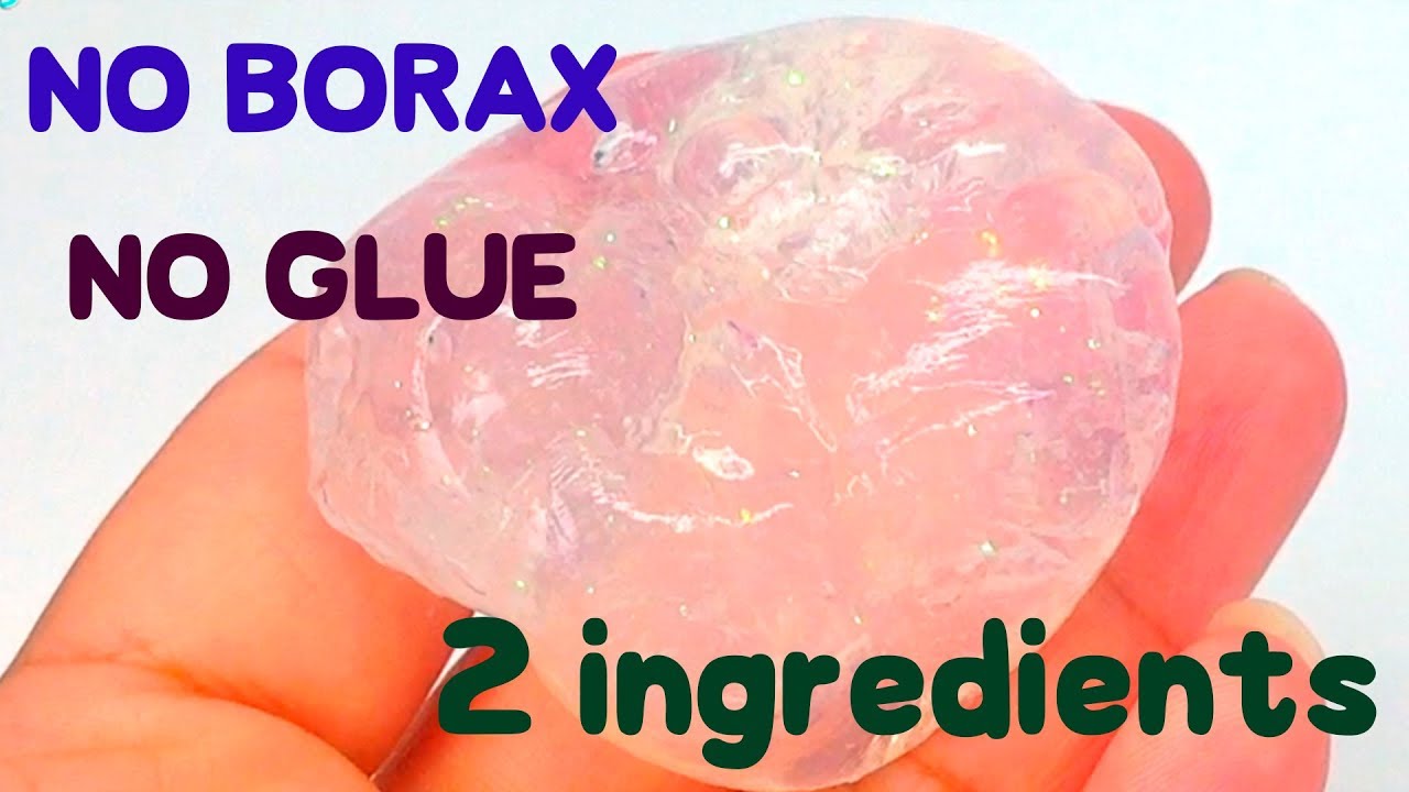 2 Ingredients Slime White Glue and Detergents No Borax 