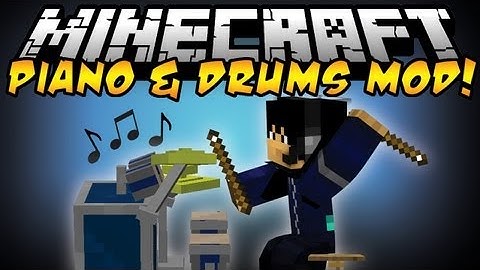 Minecraft Mod Showcase: PIANO & DRUMS! - MUSICCRAFT MOD!