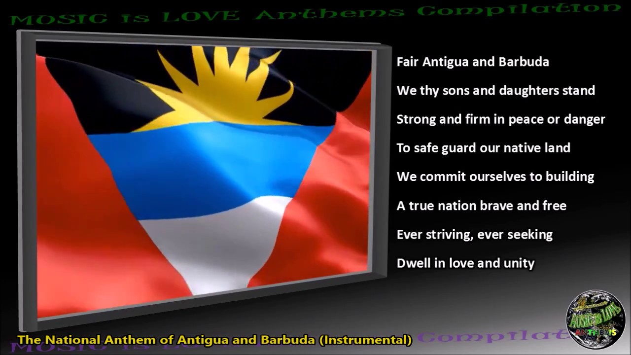 Antigua and Barbuda National Anthem "Fair Antigua, We Salute Thee" INSTRUMENTAL with lyrics