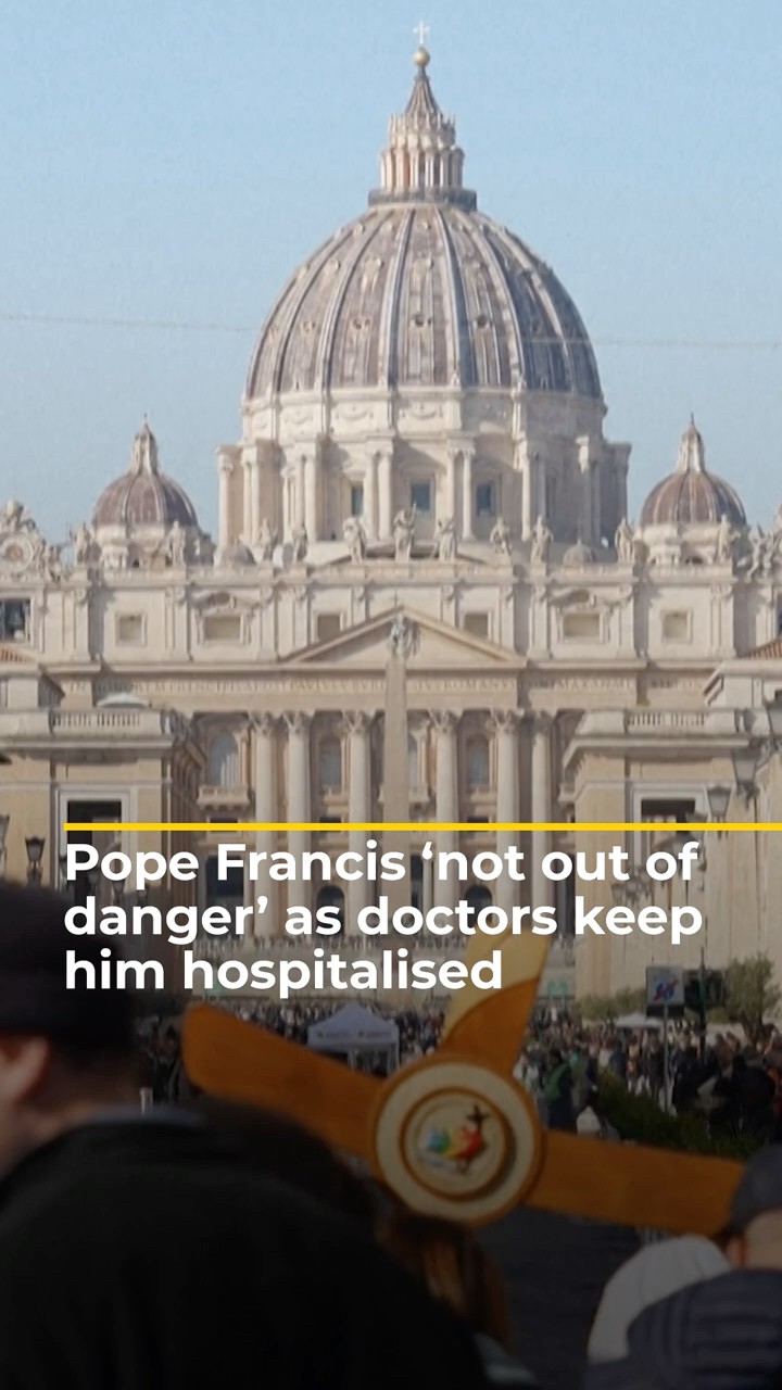Pope Francis ‘not out of danger’ as doctors keep him hospitalised | AJ #shorts