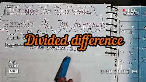 divided difference lecture 1/ interpolation with unequal intervals of the argument