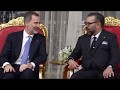 S.M. el Rey durante la firmas acuerdos  bilaterales entre marruecos y España