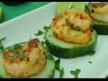 Montaditos de camarón en rodajas de pepino -Botana- RecetasdeLuzMa.