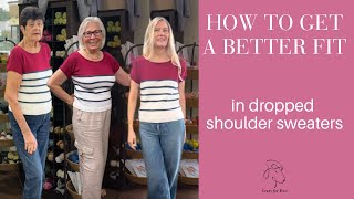 How to get a better sweater fit in dropped shoulder sweaters