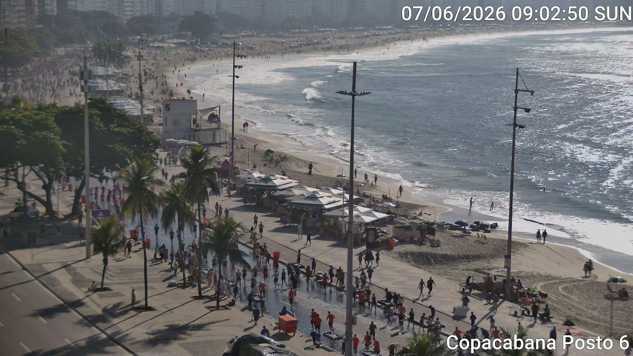 Live camera view of Copacabana in Rio de Janeiro, Brazil