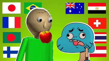 Baldi and Gumball the basics Sit down! in different languages Part 3