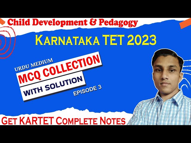 Karnataka TET 2023 Urdu Medium Psychology -  #KARTET CDP Objective Question Class~3 By Rahmat Sir