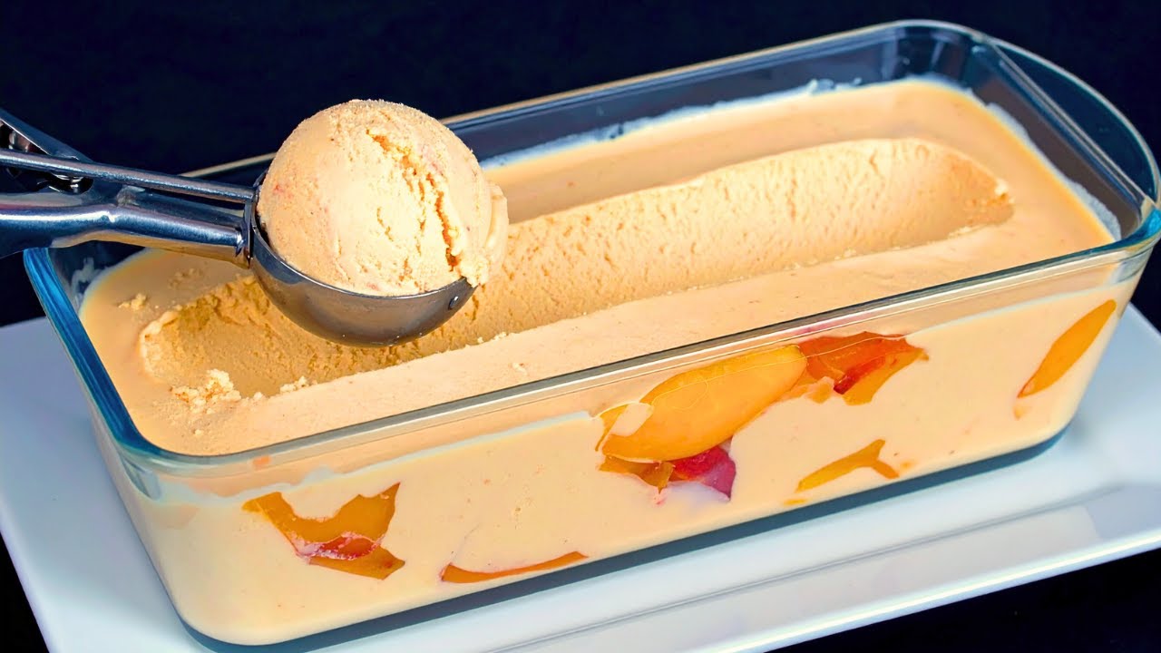 Только молоко и персики! Вкуснейшее домашнее мороженое за 5 минут! Десерт без выпечки!