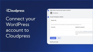 Connect your WordPress account to Cloudpress