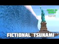 Fictional tsunami height comparison on the earth 