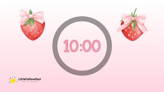 Strawberry Timer For Kids - 10 Minutes Countdown Timer For Kids With Music | Classroom Timer