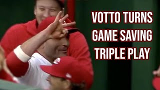 Joey Votto Turns a Game Saving Triple Play, a breakdown