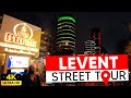 Istanbul Levent District Walking Tour (Bazaar, Square, CZN Burak, Etiler) - 4K 60FPS