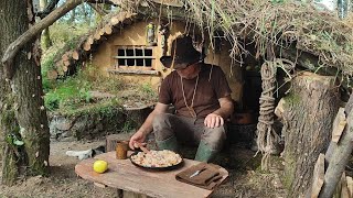 5 Days Solo Survival Bushcraft in the Bush - Cooking building fishing with my dog