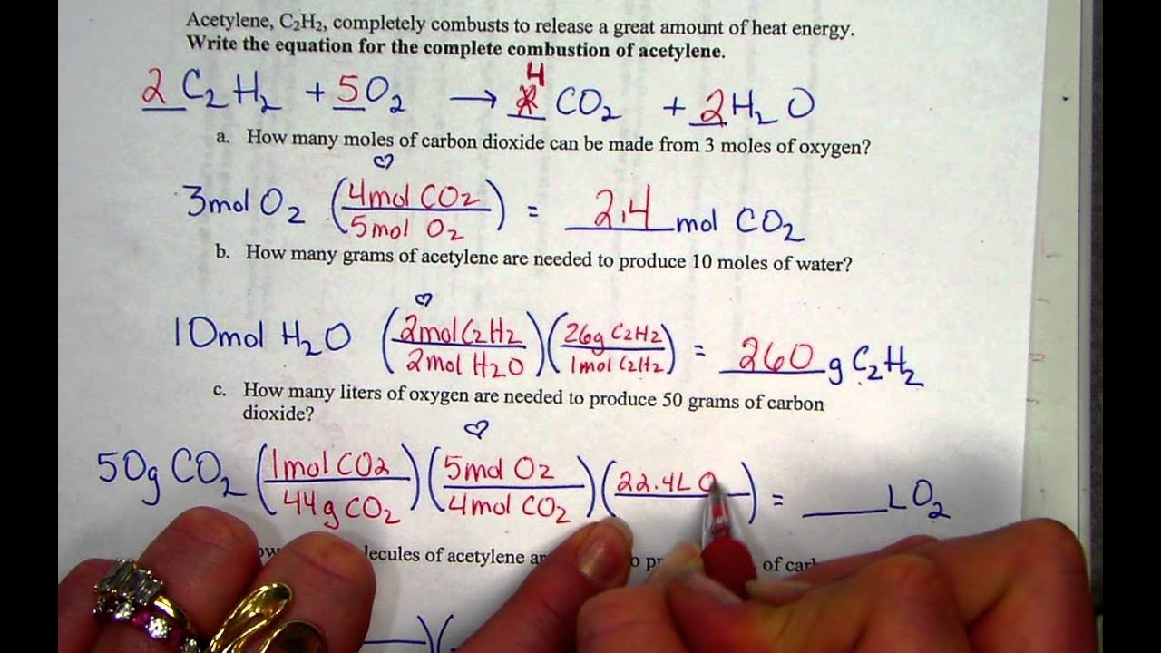 stoichiometric calculations practice page - YouTube