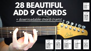 28 BEAUTIFUL ADD 9 CHORDS (everyone should know)