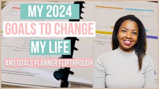 My 2024 Goals to Change My Life (in 6 months) | Goals and Productivity Planner Flipthrough