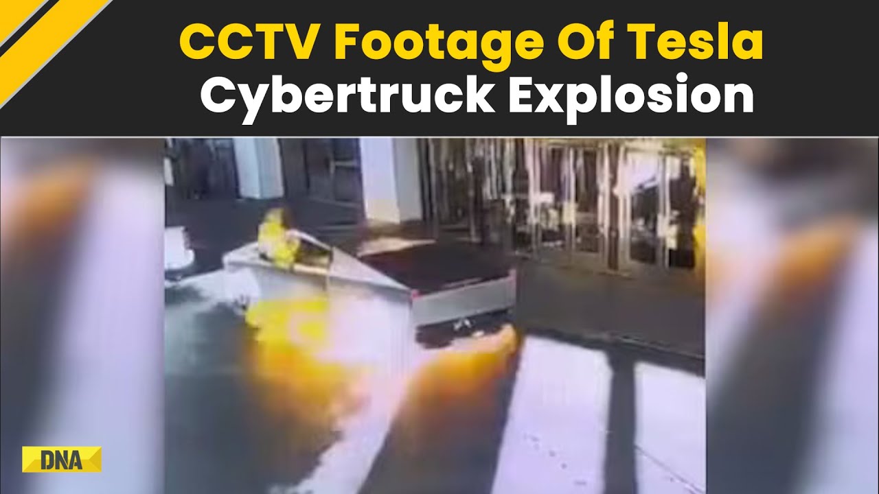 Exploding Tesla Moments Tesla Cybertruck Explodes In Front Of Las Vegas Trump Hotel ...