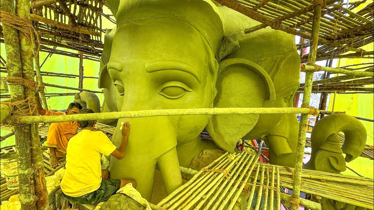 Khairatabad Ganesh Matti Works 90% Completed Khairatabad Ganesh 2025 #ganesh #making #ganeshji 