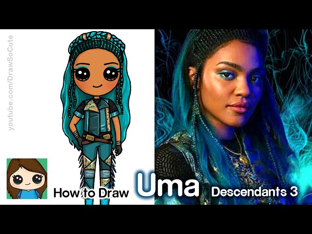 How to Draw Uma | Disney Descendants 3 - YouTube