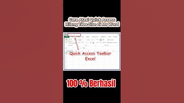 Cara Mengatasi Quick Access Toolbar Exel Hilang