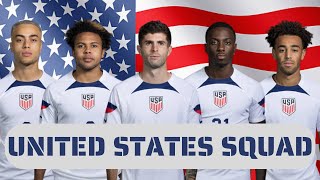 UNITED STATES SQUAD WORLD CUP 2022 | OFFICIAL SQUAD | THE STARS AND STRIPES