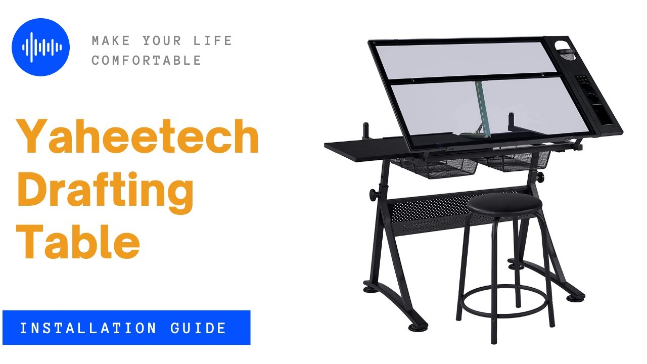 Yaheetech Glass Drafting Table & Chair Set Installation Guide draftingtable YouTube