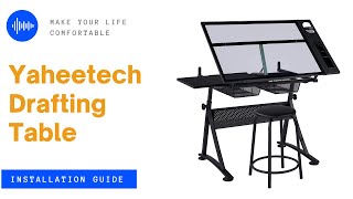 Yaheetech Glass Drafting Table & Chair Set Installation Guide #draftingtable