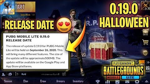 Pubg Mobile Lite 0.19.0 New Halloween Update || New Zombie Mode || Release Date