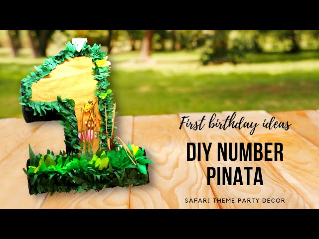 DIY Cardboard Number 1 for the first birthday with photos
