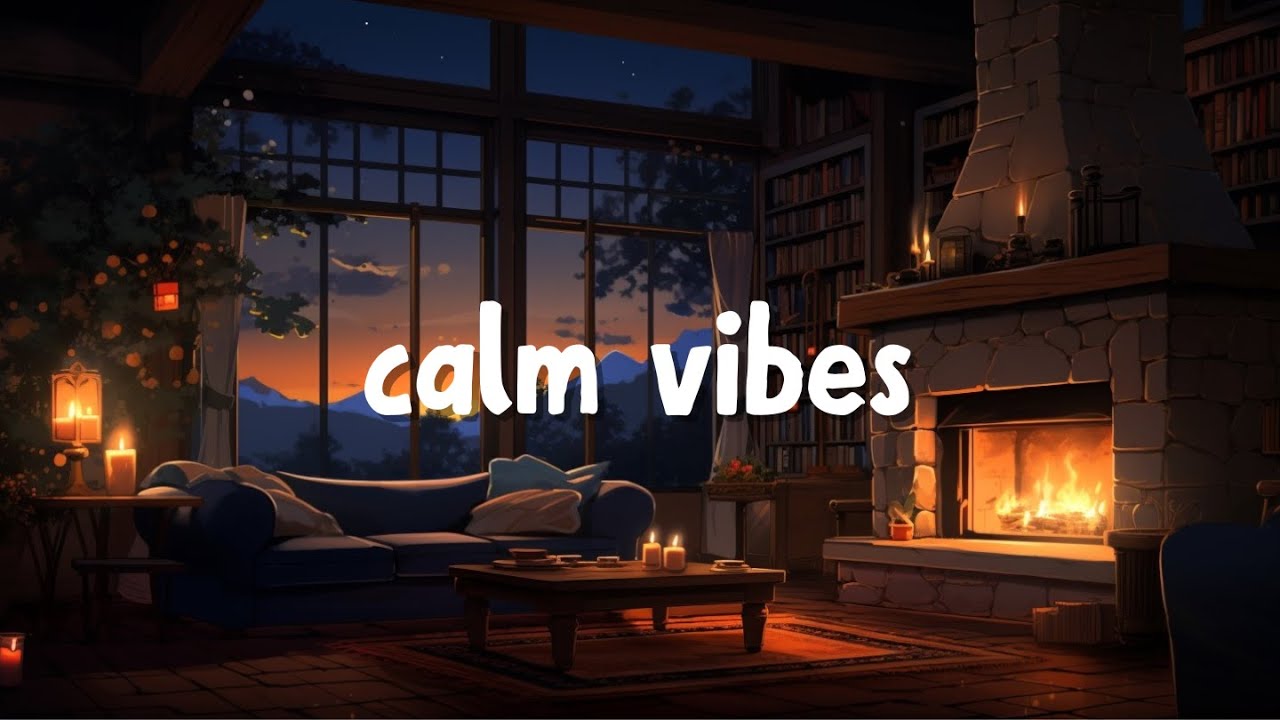 Relaxing by the Fireplace 1Hour Lofi Mix for Cozy Vibes and Study