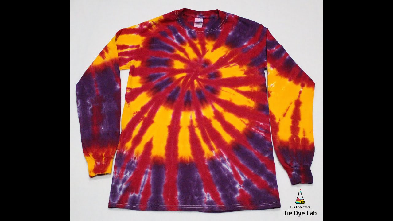 yellow and red tie dye shirt