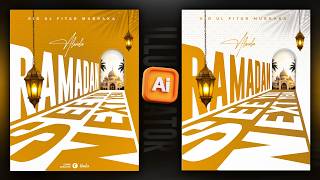 Modern Alwida Ramadan And Eid Poster Design In Illustrator Illustrator Designs Eid Mubarak 2026