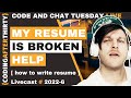 How to write a web developer resume with no experience as a self taugh web developer -live training