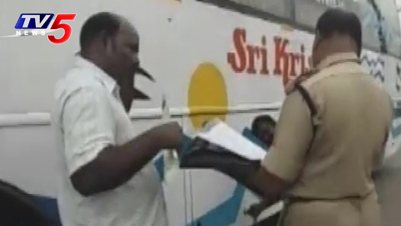 RTA Officials Raids on Private Travels Buses | TV5 News